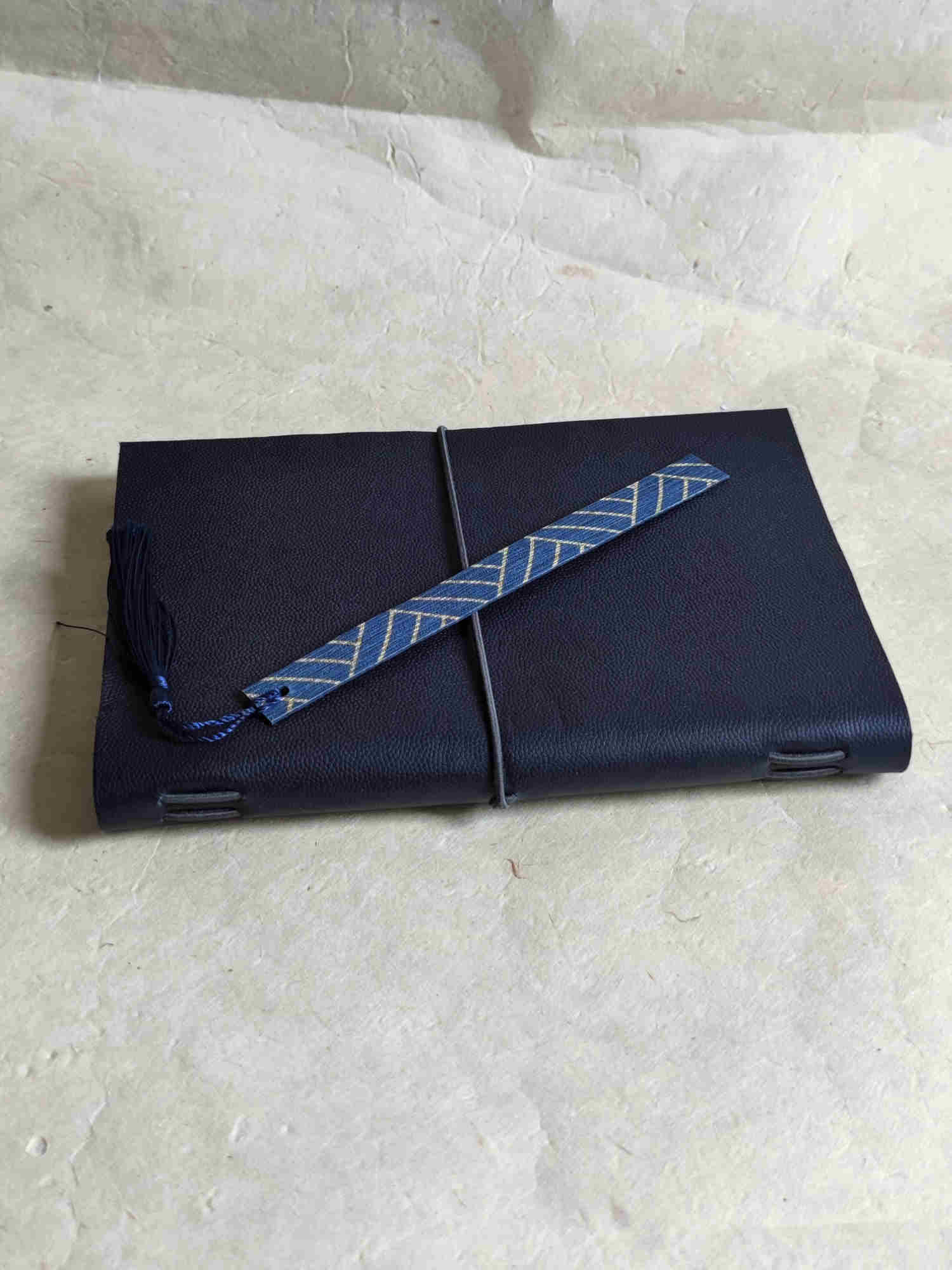 Carnet de note rechargeable A5 cuir Bleu-marine Beaubourg