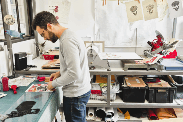 Kokelico stage linogravure